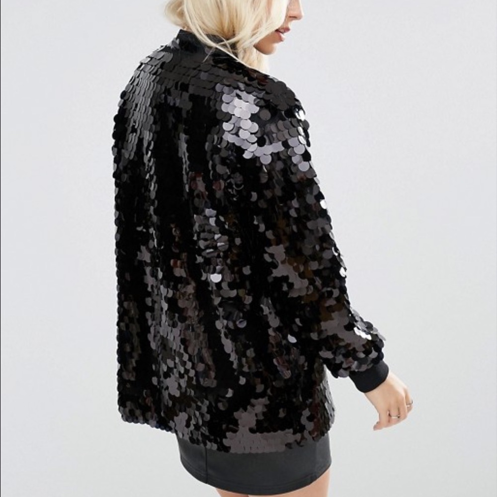 Asos Sequin Festival Bomber Jacket NWT